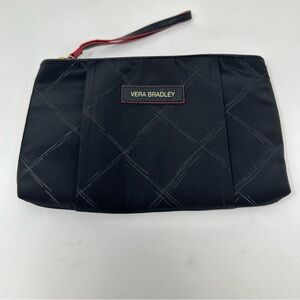 Vera Bradley Diamond Pattern Wristlet Wallet Makeup Bag Black